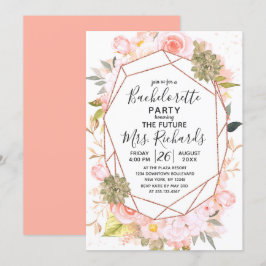 Peach & Roos Gold vrijgezellenfeestuitnodiging Kaart