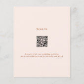 Peach roos gouden formele QR RSVP budget bruiloft (Achterkant)