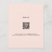 Peach roos gouden QR RSVP budget bruiloft uitnodig (Achterkant)
