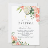 Peach Roos & Hydrangea roze dop Kaart (Voorkant)