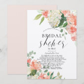 Peach Roos & Hydrangea Vrijgezellenfeest per post Kaart (Voorkant / Achterkant)