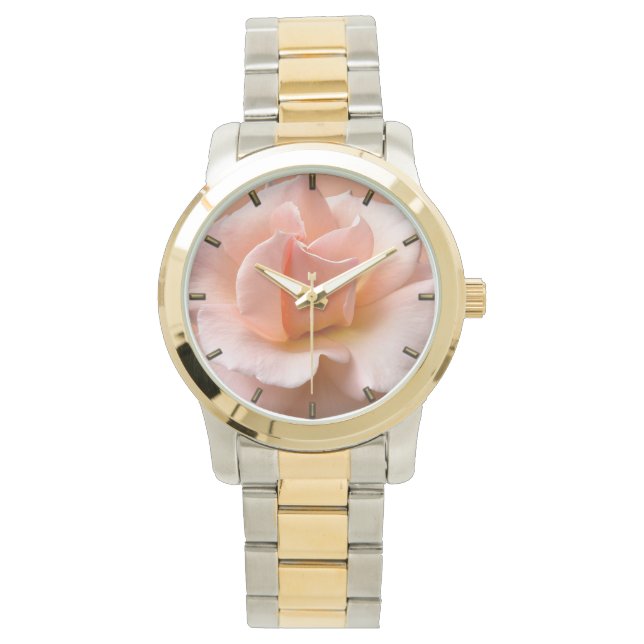 Peach Roos Kijk uit Wilde bloem Wilde polshorloges Horloge (Voorkant)