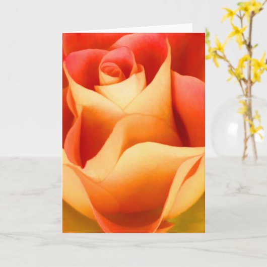 Peach Roos Note Kaart (Gele Bloem)