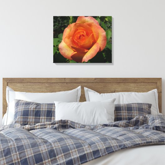 Peach Roos Oranje Floral fotografie Canvas Afdruk (Insitu (Slaapkamer))