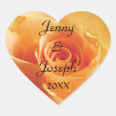 Peach Roos Personalized Wedding Sticker (Voorkant)
