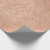Peach Roos Pink Gold Shiny Metallic Glass Minimale Cadeaupapier (Hoek)
