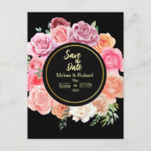 Peach Roos Save the Date Briefkaart Invitation