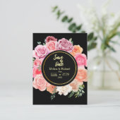 Peach Roos Save the Date Briefkaart Invitation (Staand voorkant)