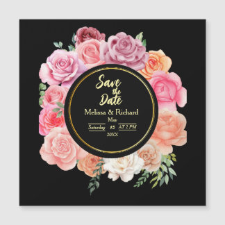 Peach Roos Save the Date Magnet Wedding Invitation