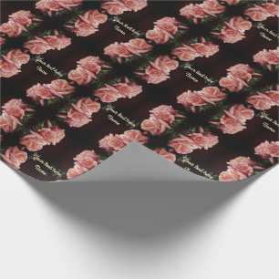 Peach Roos Trio Floral gepersonaliseerd Cadeaupapier