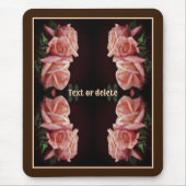 Peach Roos Trio Floral gepersonaliseerd Muismat (Voorkant)