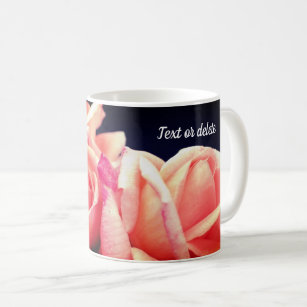Peach Roos Trio Flower Personalized Koffiemok