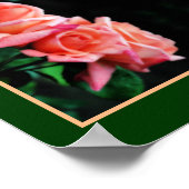 Peach Roos Trio Mirror Abstracte bloemsierkunst Poster (Hoek)