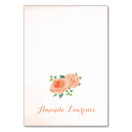 Peach Roos Waterverf gepersonaliseerde plaats kaar Kaart