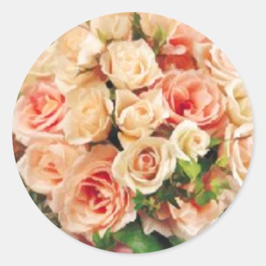 Peach Roos Wedding Bouquet Stickers (Voorkant)