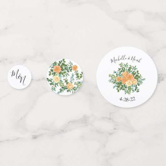 Peach Roos Wedding Confetti (Voorkanten)
