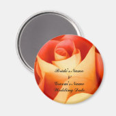 Peach Roos Wedding Favor Magnet Sjabloon (Voorkant / Achterkant)