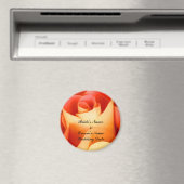 Peach Roos Wedding Favor Magnet Sjabloon (Insitu (Vaatwasser))