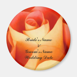 Peach Roos Wedding Favor Magnet Sjabloon