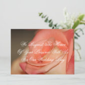 Peach Roos Wedding Invitation to personalize Kaart (Staand voorkant)