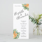 Peach Roos Wedding  Menu (Staand voorkant)