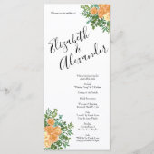 Peach Roos Wedding  Menu (Voorkant)
