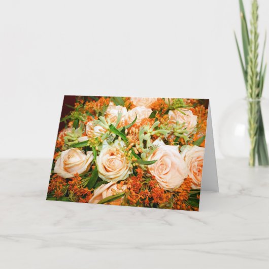Peach Rose Bouquet Kaart (Voorkant)
