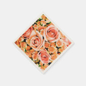 Peach rose bouquet servet (Hoek)