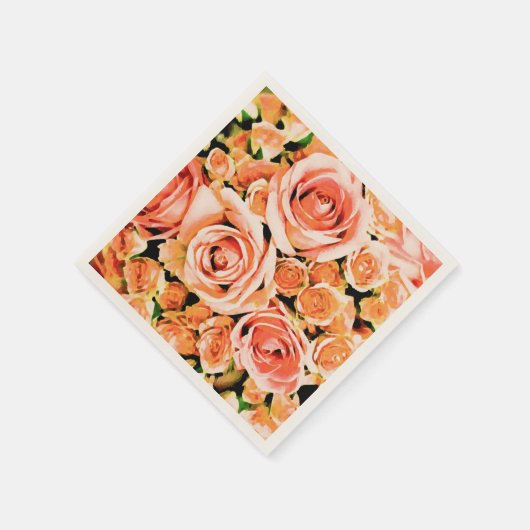 Peach rose bouquet servet (Hoek)
