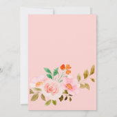 Peach Rose Floral Wedding Invitation Kaart (Achterkant)