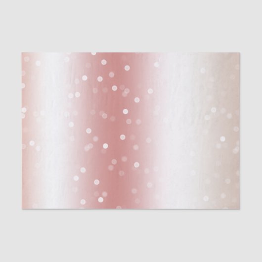 Peach Rose Ombre Gold Bokeh Dots Christmas Tissuepapier (Voorkant)