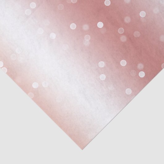 Peach Rose Ombre Gold Bokeh Dots Christmas Tissuepapier (Detail)