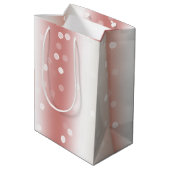 Peach Rose Ombre Gold Christmas Medium Cadeauzakje (Achterkant Gekanteld)