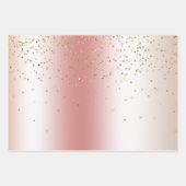 Peach Rose Ombre Gold Glitter Confetti Christmas Inpakpapier Vel (Voorkant 2)