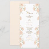 Peach Rose Wedding Menus Menu (Voorkant / Achterkant)