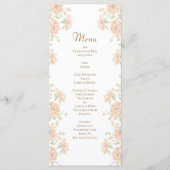 Peach Rose Wedding Menus Menu (Voorkant)