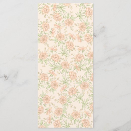 Peach Rose Wedding Menus Menu (Achterkant)