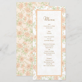 Peach Rose Wedding Menus Menu