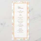 Peach Rose Wedding Menus Menu (Voorkant)