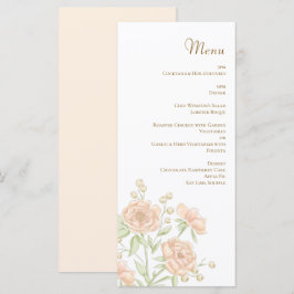 Peach Rose Wedding Menus Menu