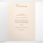 Peach Rose Wedding Programs Drieluik Programma (Binnenkant midden)