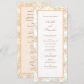 Peach Rose Wedding Programs Menu (Voorkant / Achterkant)