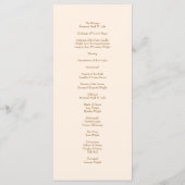Peach Rose Wedding Programs Menu (Achterkant)