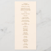 Peach Rose Wedding Programs Menu (Achterkant)