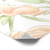 Peach Rose Wedding Seating Chart Poster (Hoek)