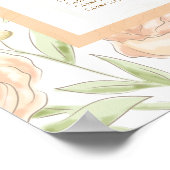 Peach Rose Wedding Seating Chart Poster (Hoek)