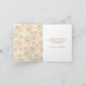 Peach Rose Wedding Thank You Cards Photo (Binnen)