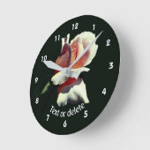 Peach Rosebud Flower Personalized Ronde Klok (Hoek)