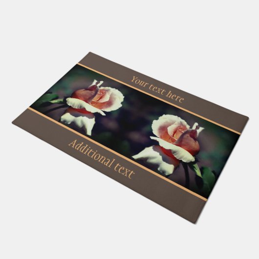 Peach Rosebud Flower Up Personated Deurmat (Schuin)