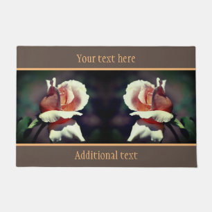 Peach Rosebud Flower Up Personated Deurmat